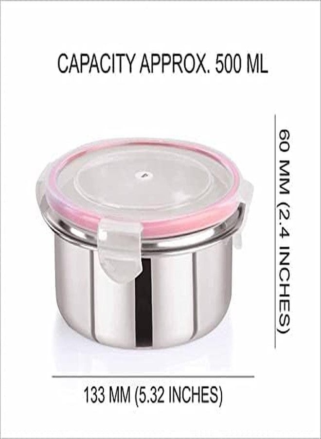 PRIMINI Leak Proof Click and Seal Lock Stainless Steel Storage/Air Tight Tiffin Container/Lunch Container with lid (Tumbler 500 ml) - Image 2