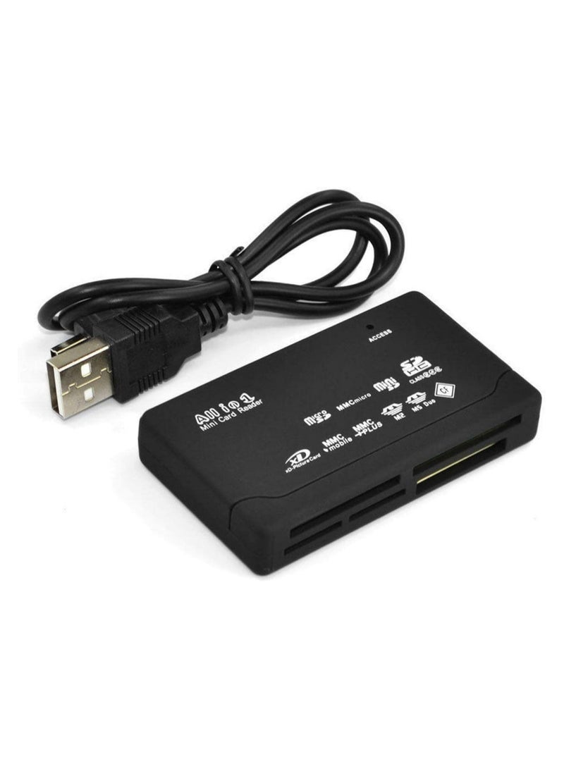 6-in-1 Memory Card Reader – USB 2.0 – All-in-One Multi-Slot Adapter for Fast Data Transfer  - Image 1