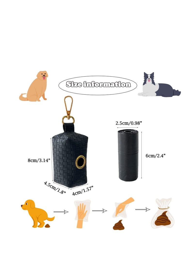 Y&D Leather Dog Bag Holder, Portable Pet Waste Bag, Container Holder Leash Attachment, Fits Any Leash, with 2 Rolls of Bags (Random Color)  - Image 2