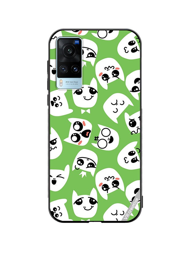 VR CREATIVE Protective Case Cover For Vivo X60 Doodle Cat Emoticons Design Multicolour - Image 1