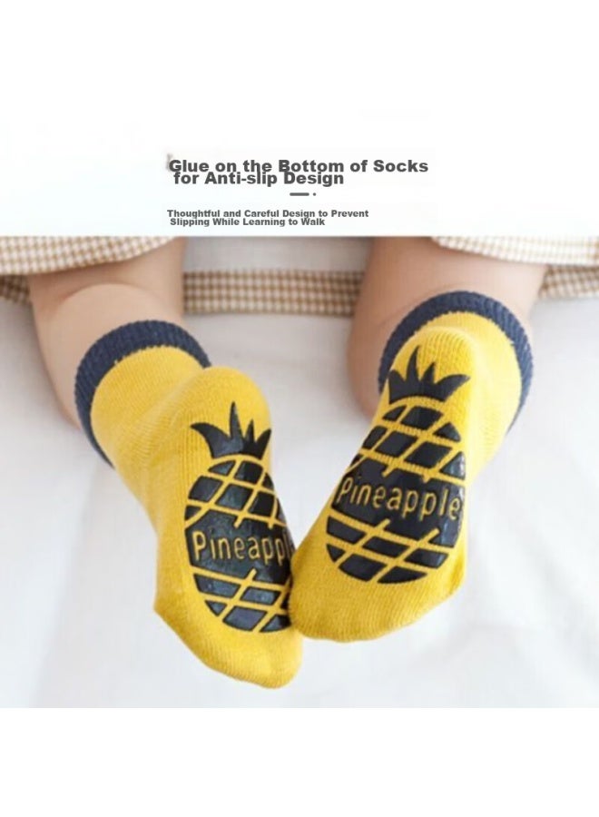 9i9 Baby Socks, Spring And Summer Infant Floor Socks, Glue Socks, Children's Cotton Socks, Loose-top, 3 Pairs, 1-3 Years Old, A353 - Image 4
