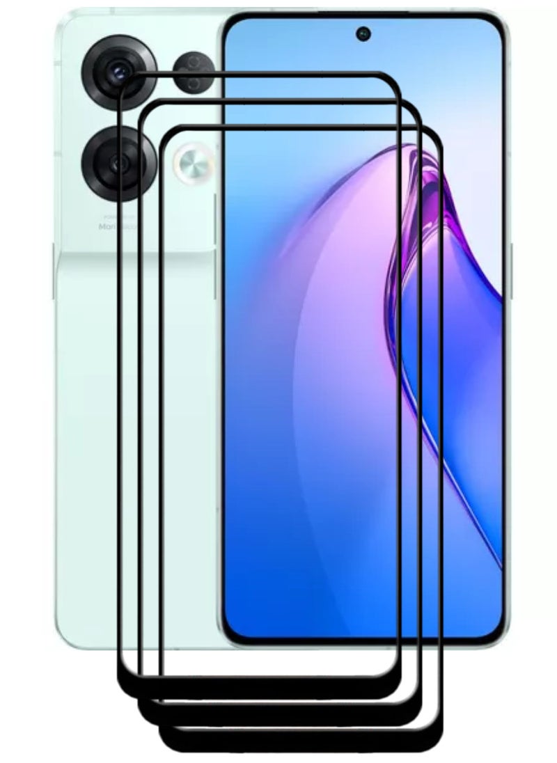 ACLIX 3 Pieces Antistatic ESD Dustproof Premium Quality High Definition Tempered Glass Screen Protector Designed For Oppo Reno8 Pro - Image 1