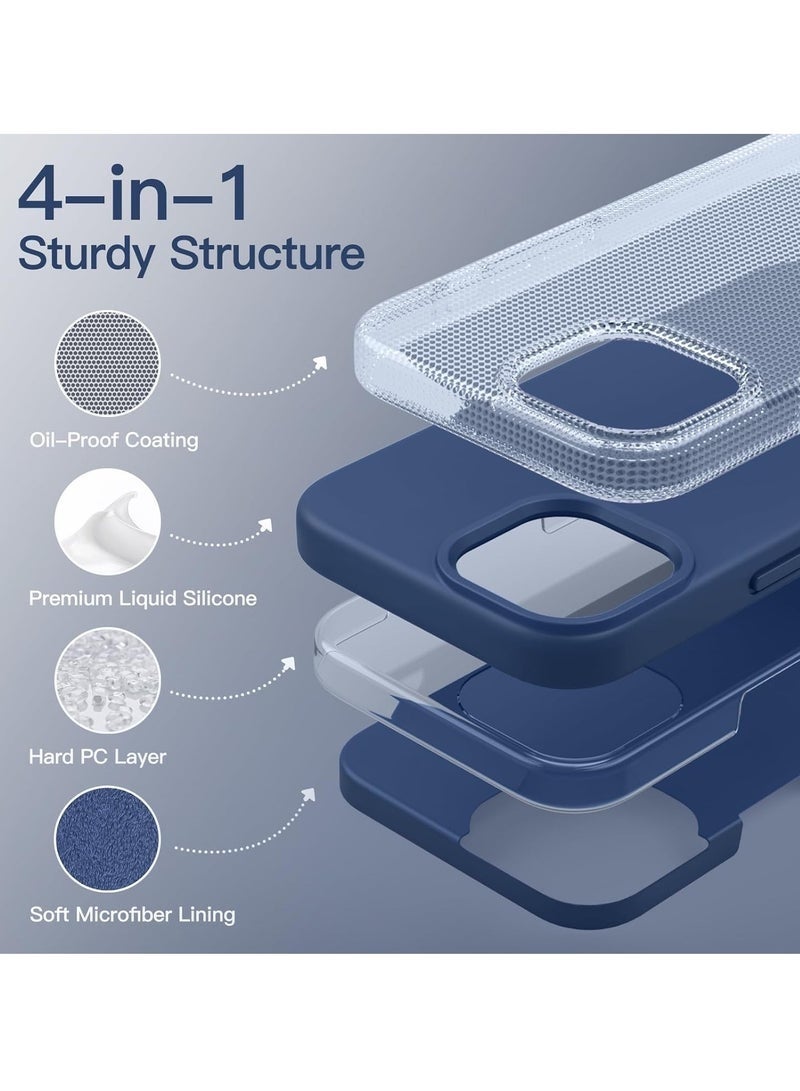 LEDIN Silicone Case for iPhone 14 Plus Silky Soft Touch Full Body Protective Phone Case Shockproof Cover with Microfiber Lining - Image 3