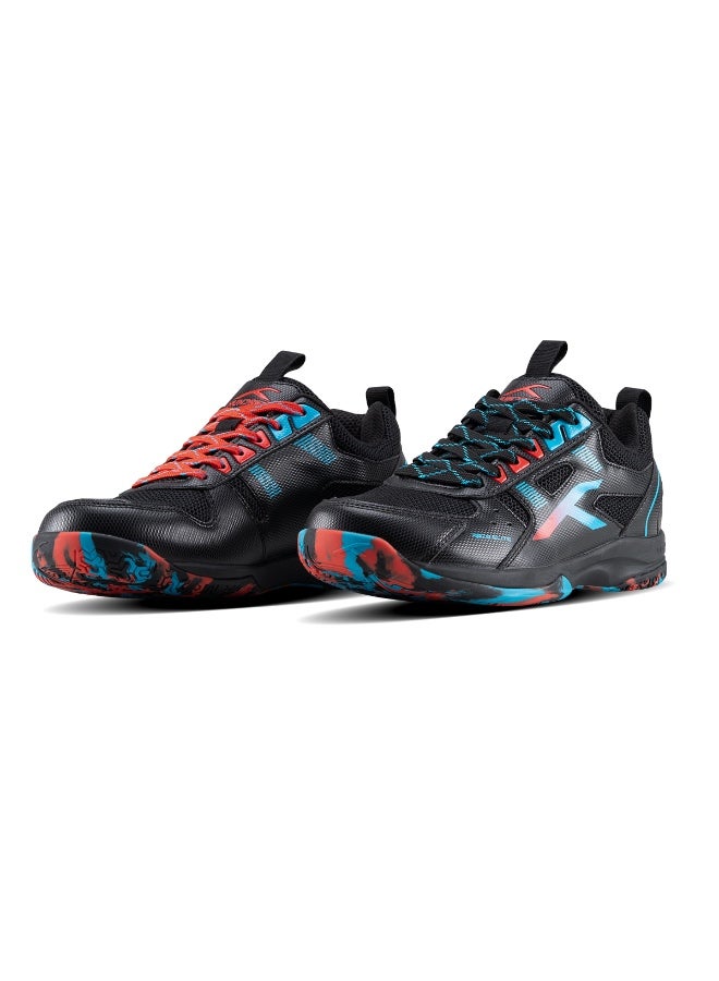 HUNDRED Raze Elite Unisex Badminton Shoes (Non Marking)Also Perfect Table Tennis,Volley,Basketball&Indoor Sport|Lightweight & Durable|X-Cushion,Active Grip Sole (Black/Blue/Red) EUR 41 - Image 4