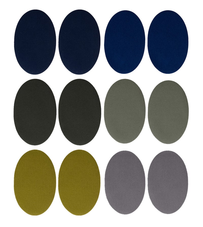Johnson  Smith Iron On Patches  12Piece Iron On Patch for Clothing Fabric Repair  Adhesive Fabric Patches  Easy to Use No Sewing Needed  Cool Oval Patches  Green and Navy