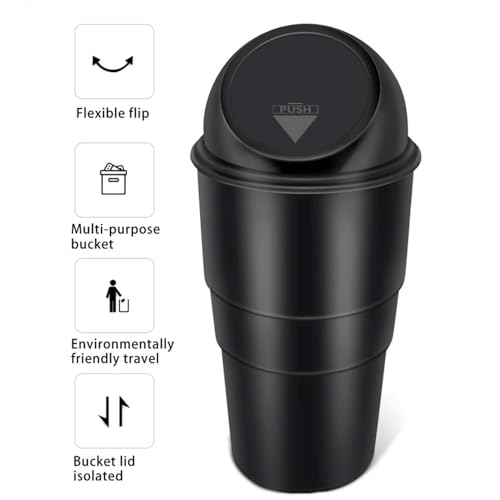 Rylan Car Dustbin | Dustbin for Car | Car Trash Bin | Car Bin | Car Trash Can | Car Bin Trash | Mini Car Trash Bin | Portable Trash Can for Car, Home, Office (Black) - Image 3