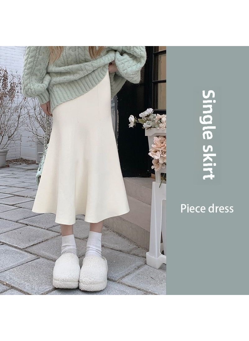 Generic - Lazy Style Womens Sweater Set Tea Color System Korean Drama plus Size Comfortable Long Sleeve Printed Casual Commute Set White Skirt - Image 1