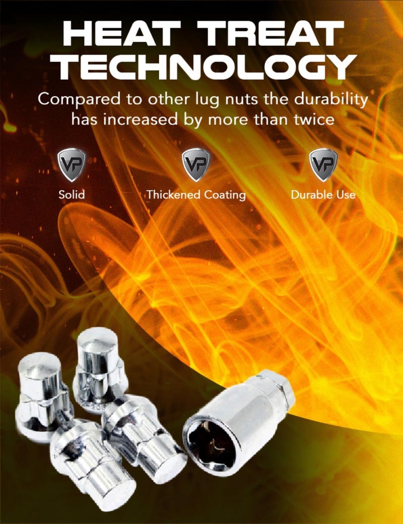 Veritek Performance Chrome Acorn Bulge Tuner Wheel Locks - Image 4
