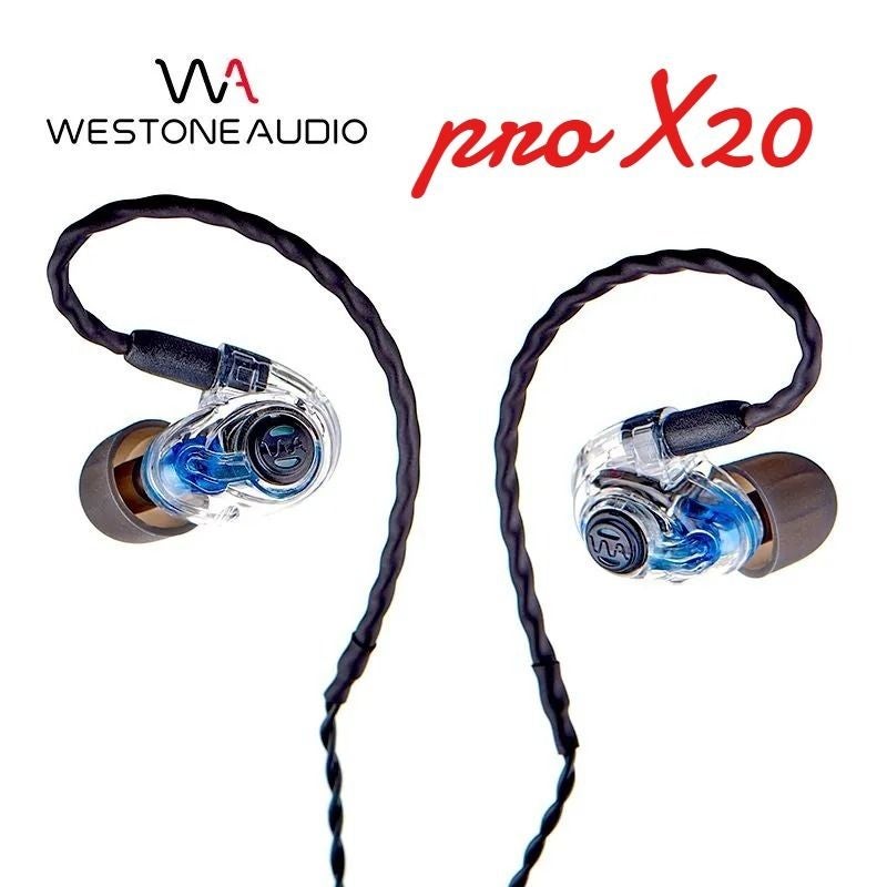 Westone Pro X20 Wired Earphones 3.5mm, Blue Transparent - Image 1