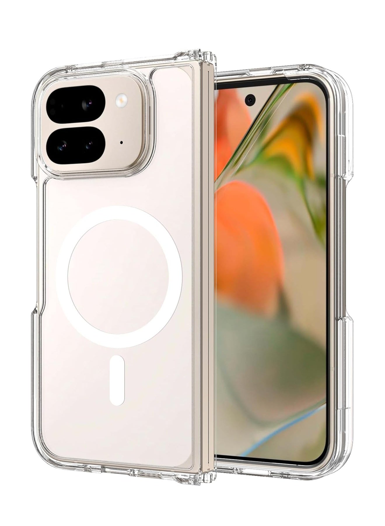Magnetic for Google Pixel 10 Pro Fold Case: High-transparency Shockproof Phone Case - Slim Rugged Durable Shockproof Protective Bumper Cases (Clear)