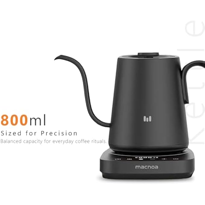 macnoa Macspout Electric Gooseneck Kettle 800Ml  Adjustable Temperature 40C100C Keep Warm Function Precision Pour Spout Stainless Steel Pour Over Coffee  Tea Kettle - Image 4