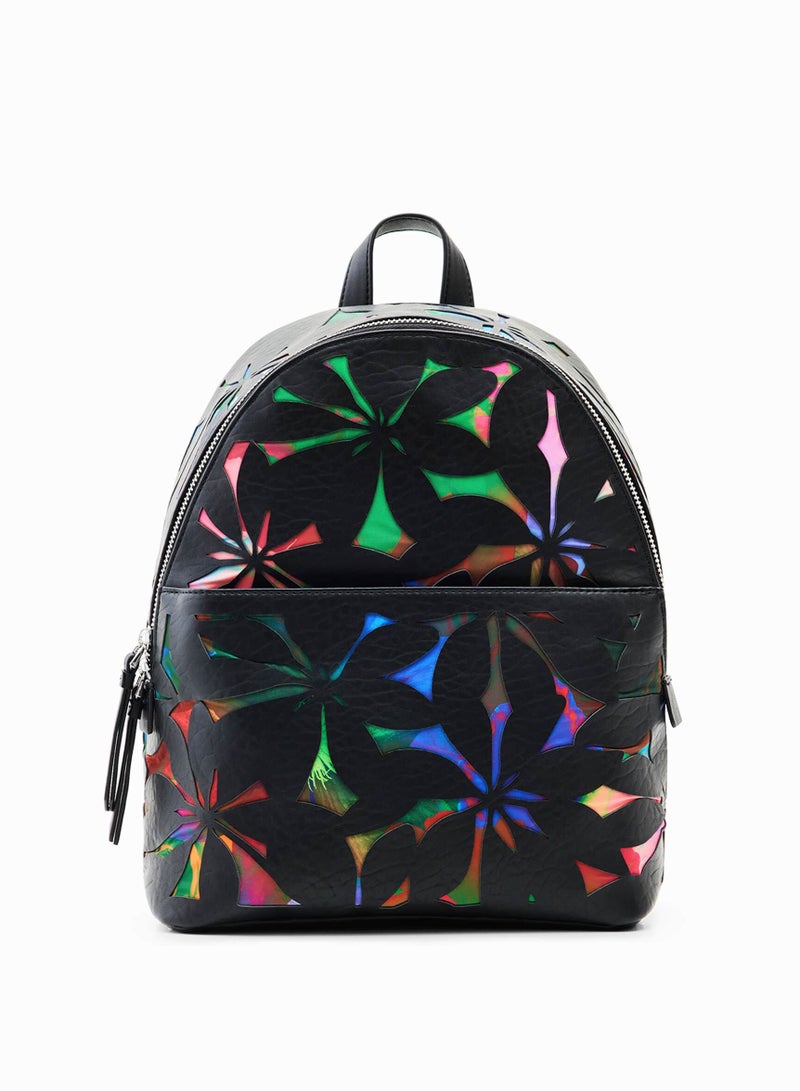 DESIGUAL Small Backpack With Die-Cut Flowers - Image 1