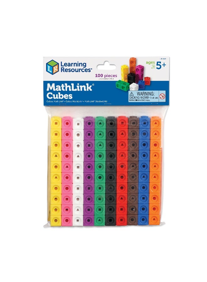 Learning Resources Mathlink Cubes, Set Of 100, Ages 5+, Hands-On Stem Math Learning For Counting, Sorting & Patterns - Image 1