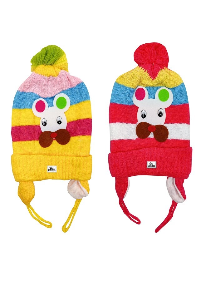 Kidbee قبعة صوفية للأطفال الرضع من كيدبي (12-18 شهرًا، لون راني، أصفر) - Image 1