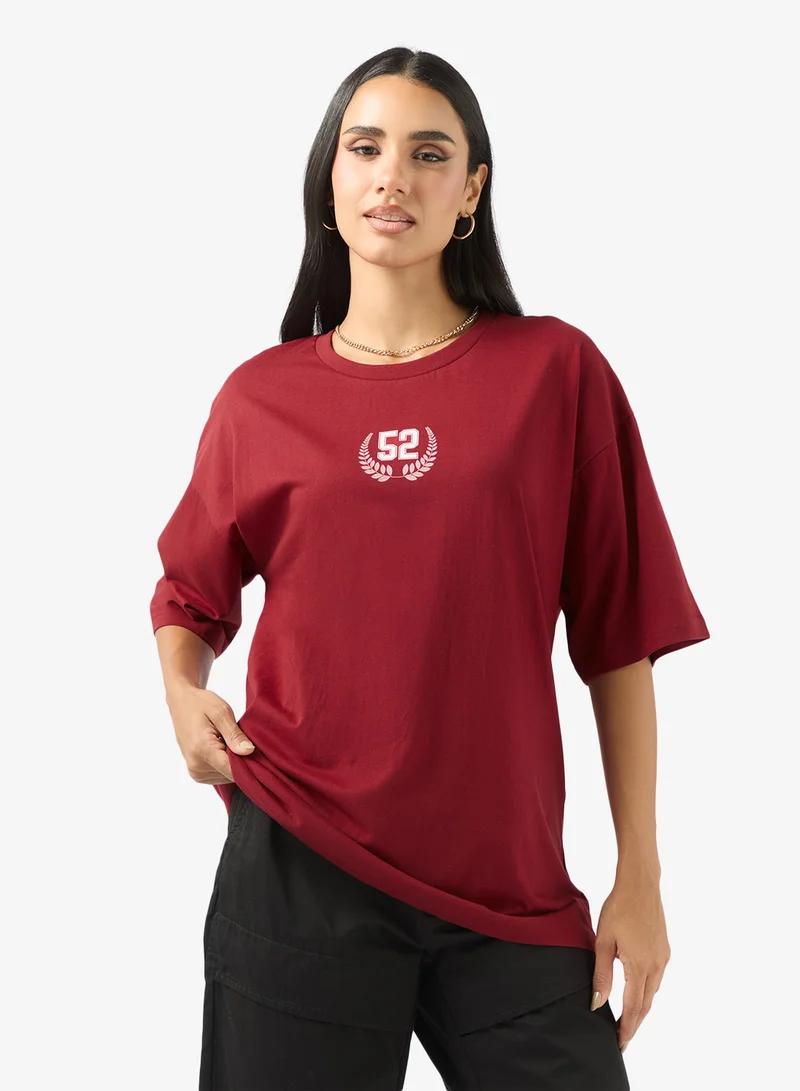Ginger Oversize Varsity Graphic T-Shirt