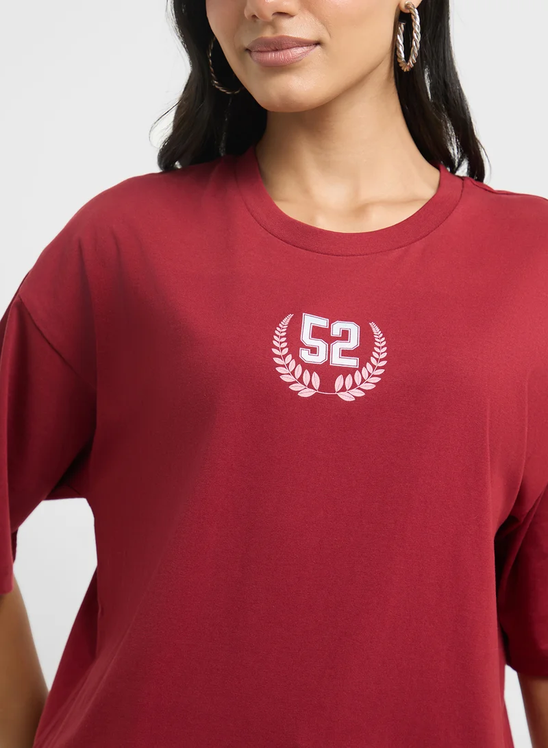 Ginger Oversize Varsity Graphic T-Shirt