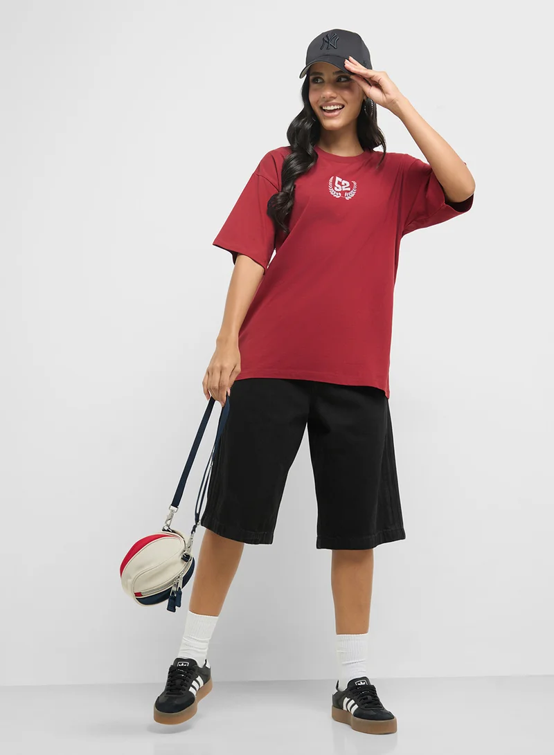 Ginger Oversize Varsity Graphic T-Shirt