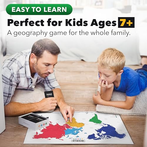 The World Game Geography Card Game Educational Games for Kids Family and Adults Cool Learning Gift Idea for Teenage Boys Girls 812 with Map - Image 5