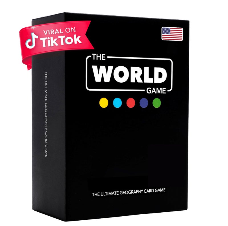 The World Game Geography Card Game Educational Games for Kids Family and Adults Cool Learning Gift Idea for Teenage Boys Girls 812 with Map - Image 4