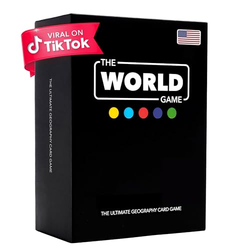 The World Game Geography Card Game Educational Games for Kids Family and Adults Cool Learning Gift Idea for Teenage Boys Girls 812 with Map - Image 1