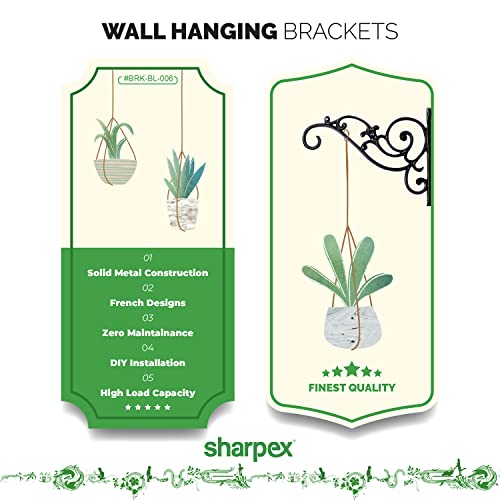 Sharpex Wall Mounted Metal Bracket | Decorative Wall Hook Plant Hanger for Hanging Pots, Bird Feeders, Flower Baskets, Planters, Lanterns, Lamps, and Wind Chimes for Indoor/Outdoor Use (Black, 1 Pc) - Image 3