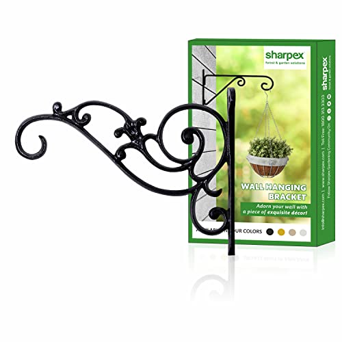 Sharpex Wall Mounted Metal Bracket | Decorative Wall Hook Plant Hanger for Hanging Pots, Bird Feeders, Flower Baskets, Planters, Lanterns, Lamps, and Wind Chimes for Indoor/Outdoor Use (Black, 1 Pc) - Image 5