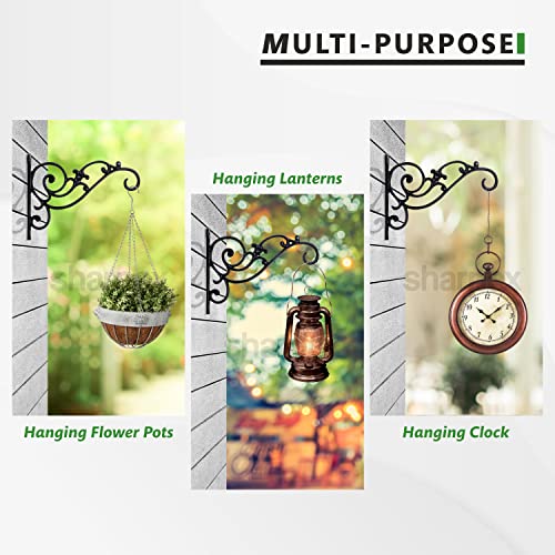 Sharpex Wall Mounted Metal Bracket | Decorative Wall Hook Plant Hanger for Hanging Pots, Bird Feeders, Flower Baskets, Planters, Lanterns, Lamps, and Wind Chimes for Indoor/Outdoor Use (Black, 1 Pc) - Image 4