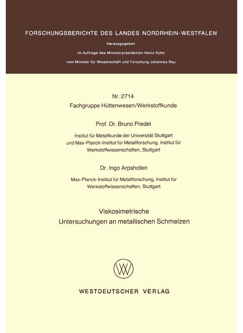 Viskosimetrische Untersuchungen an Metallischen Schmelzen 