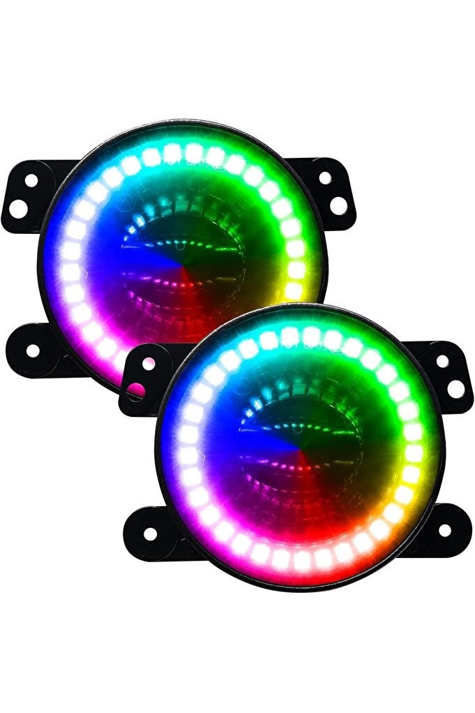 ريحني جيب رانجلر JL & Gladiator JT 18-24 مصابيح ضباب LED مع Halo، Sahara، ColorSHIFT، بدون وحدة تحكم - Image 1