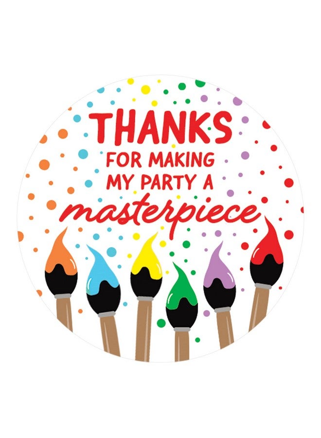 DISTINCTIVS Art Birthday Party Thank You Labels, Paint Party Decorations - 40 Stickers - Image 1