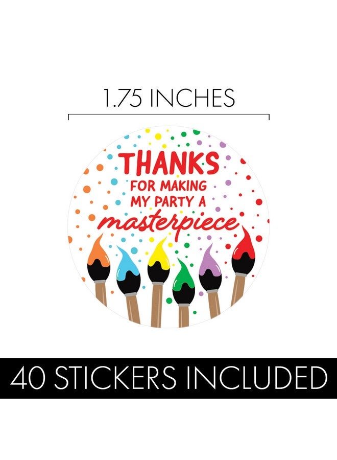 DISTINCTIVS Art Birthday Party Thank You Labels, Paint Party Decorations - 40 Stickers - Image 3
