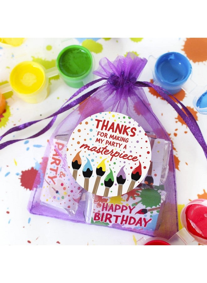 DISTINCTIVS Art Birthday Party Thank You Labels, Paint Party Decorations - 40 Stickers - Image 2