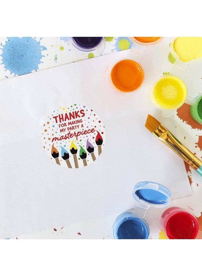 DISTINCTIVS Art Birthday Party Thank You Labels, Paint Party Decorations - 40 Stickers - Image 5
