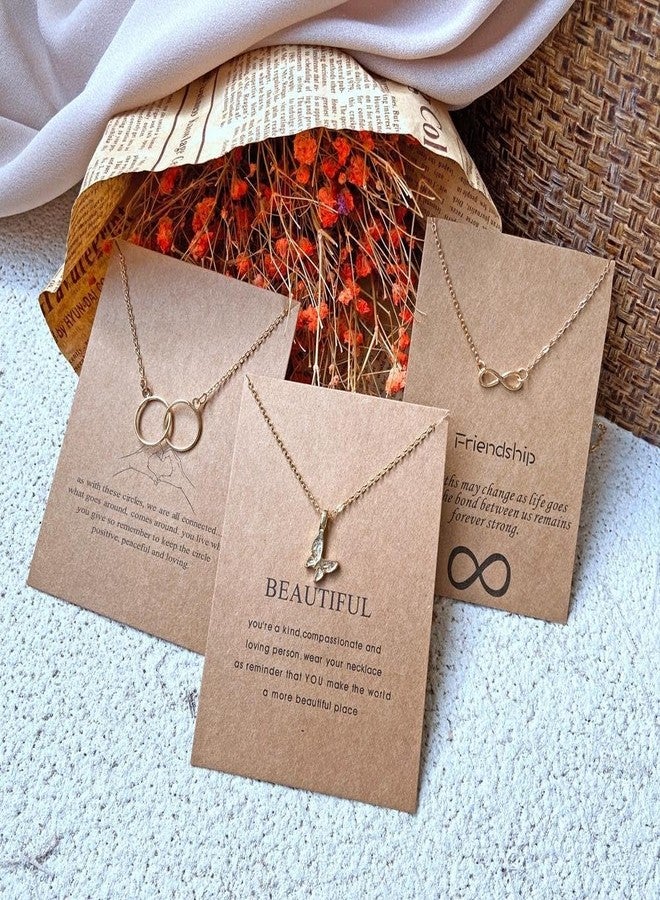 MEENAZ 5 Pcs Combo Fashion Pendant Necklace Set for Women Girls | Stylish Infinity, Butterfly & Pearl Chain Lockets | Gold Plated Jewellery for Women | Necklace for Woman & Girls Jewelry Gifts -167 - Image 3