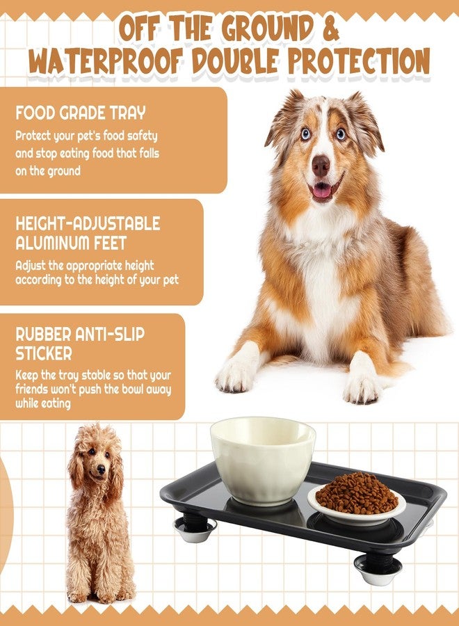 Marsui 17 in Anti-ant Cat and Dog Food Tray Set Include 1 Ant-Proof Tray and 4 Adjustable Height Stand 4 Water Cup for Crawling Pest Free Pet Outdoor Food Feeding Station Kitchen Sweets Anti-ant - Image 5