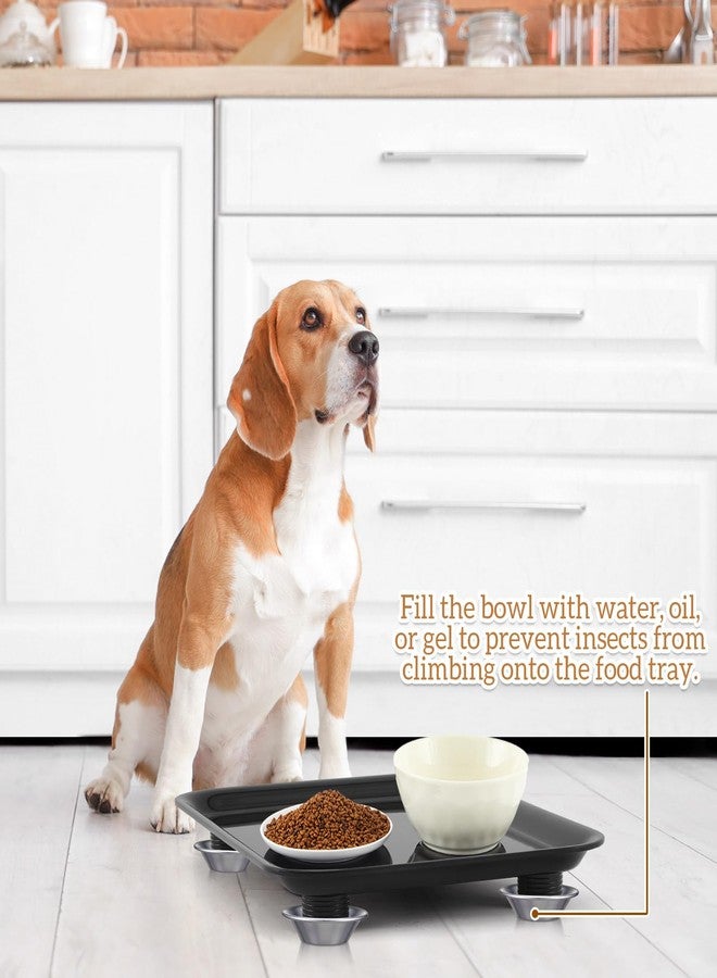 Marsui 17 in Anti-ant Cat and Dog Food Tray Set Include 1 Ant-Proof Tray and 4 Adjustable Height Stand 4 Water Cup for Crawling Pest Free Pet Outdoor Food Feeding Station Kitchen Sweets Anti-ant - Image 3