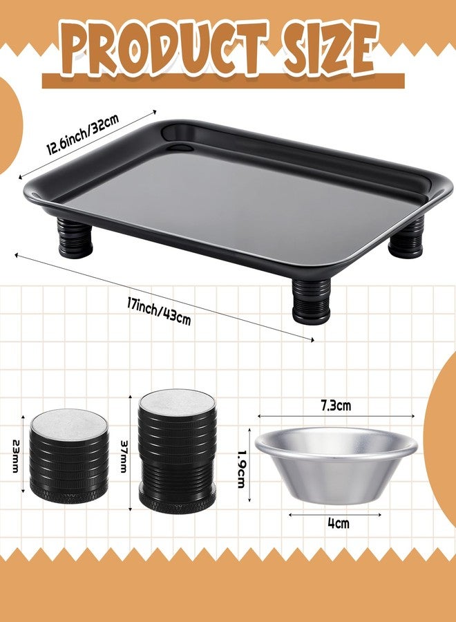 Marsui 17 in Anti-ant Cat and Dog Food Tray Set Include 1 Ant-Proof Tray and 4 Adjustable Height Stand 4 Water Cup for Crawling Pest Free Pet Outdoor Food Feeding Station Kitchen Sweets Anti-ant - Image 2