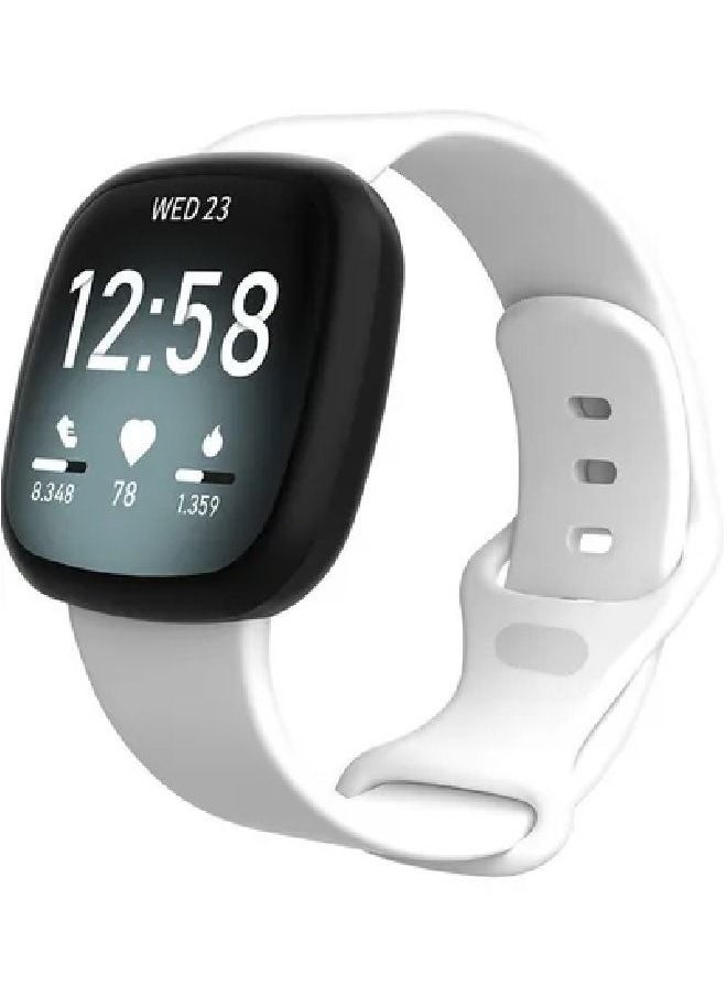 CATANES Replacement Band Silicone Sport Strap for Fitbit Versa 3 and versa Sense Smartwatch White 