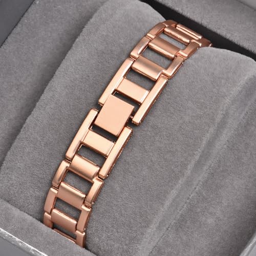 SWADESI STUFF Women's Matte Finish Round Dial Rose Gold Stainless Steel Strap Casual Elegant Quartz Watch (Rose Gold) - Image 5