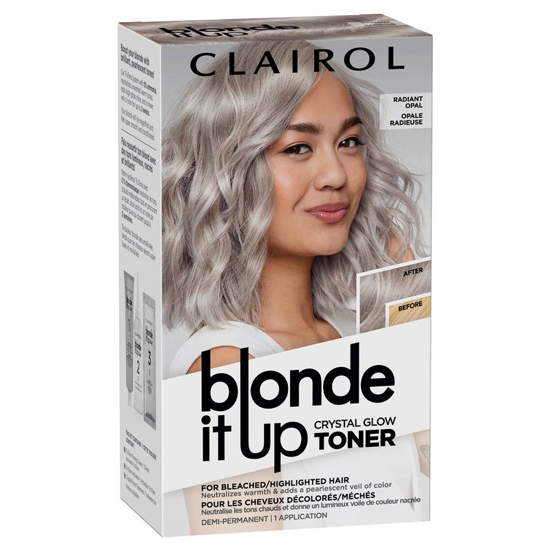 CLAIROL كليرول بلوند إت أب كريستال جلو تونرز صبغة شعر دائمة نصفية، لون شعر أوبال مشع، عبوة من 1 - Image 1