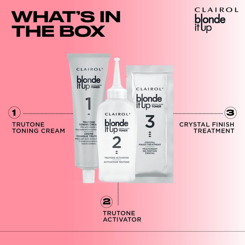 CLAIROL كليرول بلوند إت أب كريستال جلو تونرز صبغة شعر دائمة نصفية، لون شعر أوبال مشع، عبوة من 1 - Image 2