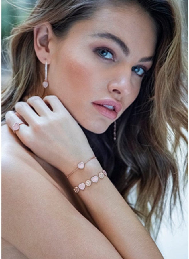APM PINK NACRE HEART ADJUSTABLE BRACELET