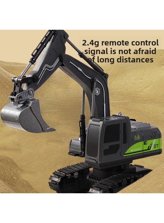 Children Boy 2.4G Alloy Excavator Toy Car Remote Control 4 In 1 Excavator Rechargeable Outdoor Simulation Project-Color:Gold Digging Bucket + Gripper + Drill Breaking And Disassembly Engineering Vehicle + Dump Truck (electricity Included) 2.4g11 Remote Control Tracked Bucket Truck Engineering Vehicle With Spray And Zero Belt Sound Switch With Light  - Image 3