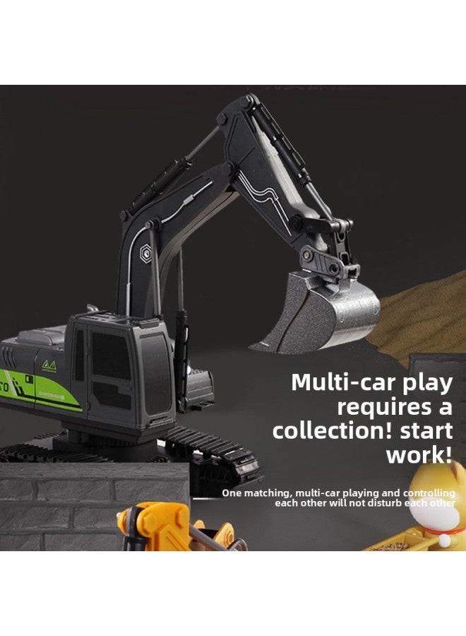 Children Boy 2.4G Alloy Excavator Toy Car Remote Control 4 In 1 Excavator Rechargeable Outdoor Simulation Project-Color:Gold Digging Bucket + Gripper + Drill Breaking And Disassembly Engineering Vehicle + Dump Truck (electricity Included) 2.4g11 Remote Control Tracked Bucket Truck Engineering Vehicle With Spray And Zero Belt Sound Switch With Light  - Image 5