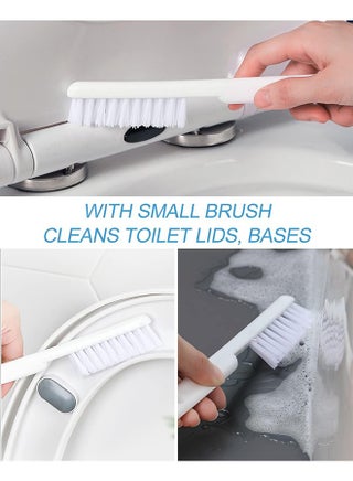 Silicone Toilet Brush with Holder, Floor Standing & Wall Mounted, Detachable Handle, Without Drilling, Dark Gray - view 4