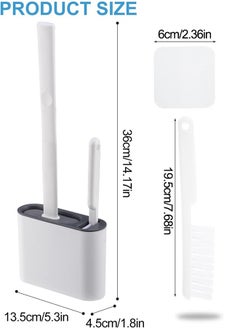 Alruht Silicone Toilet Brush with Holder, Floor Standing & Wall Mounted, Detachable Handle, Without Drilling, Dark Gray  - Image 2