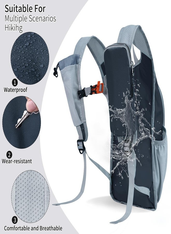 HIGH EXPERIENCE Hiking Backpack 10L Small Daypack Lightweight Packable Hiking Travel Foldable Water Resistan for Women Men (Gray) - Image 4