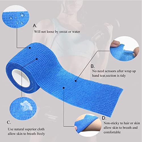 A-Tape Cohesive Crepe (5cm X 4.5 mtr, Pack of 2) Elastic Self Adherent Crepe Bandage Breathable Self Adhesive Cohesive Bandage for Humans & Pets (Dogs, Cats, Birds) (5 cm) (Blue) - Image 4