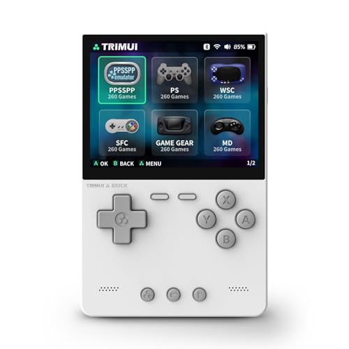 TRIMUI Brick Handheld Game Console Mini Game Player Compatible with 32 inch IPS HighDefinition Screen Portable Video Game Console White 64G - Image 1
