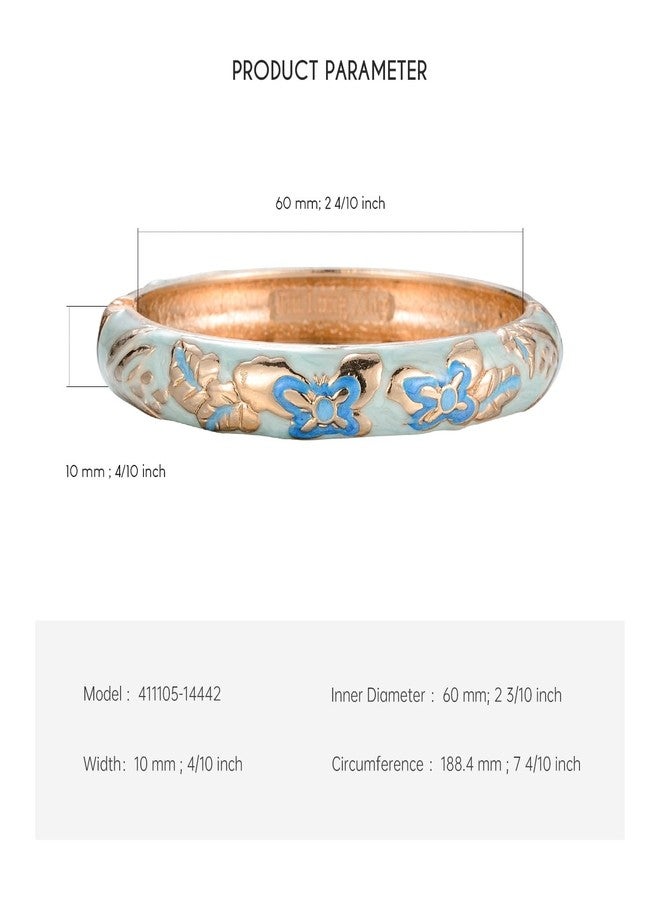wynameleri Vintage Butterfly Bracelet Colors Cloisonne Women Hinged Bangles Enameled Bracelets Jewelry Gifts 55A102 Light Blue - Image 3